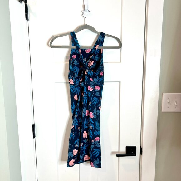 Patagonia Magnolia Spring Navy Blue Floral Jersey Knit Outdoor Dress Size XS - Picture 6 of 7